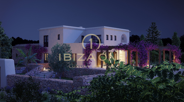Luxuriöses Rolf Blakstad-Projekt auf wunderschönem Grundstück mit Blick auf Ibiza zu verkaufen, Ibiza