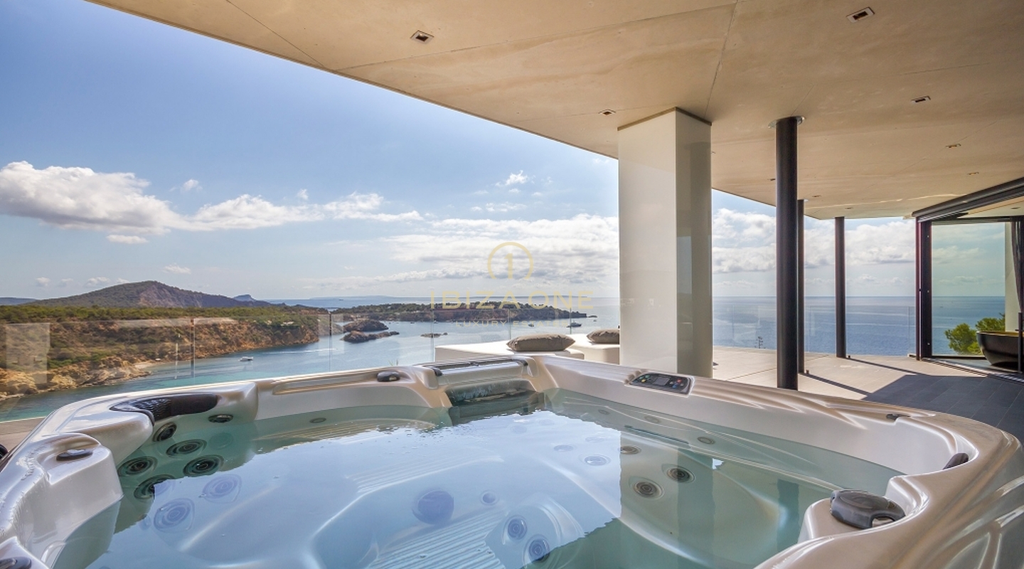 Villa Casa Bora - Villa de diseño moderno con vistas al mar en urbanización cerrada en alquiler - Es Cubells/Vista Alegre, Ibiza