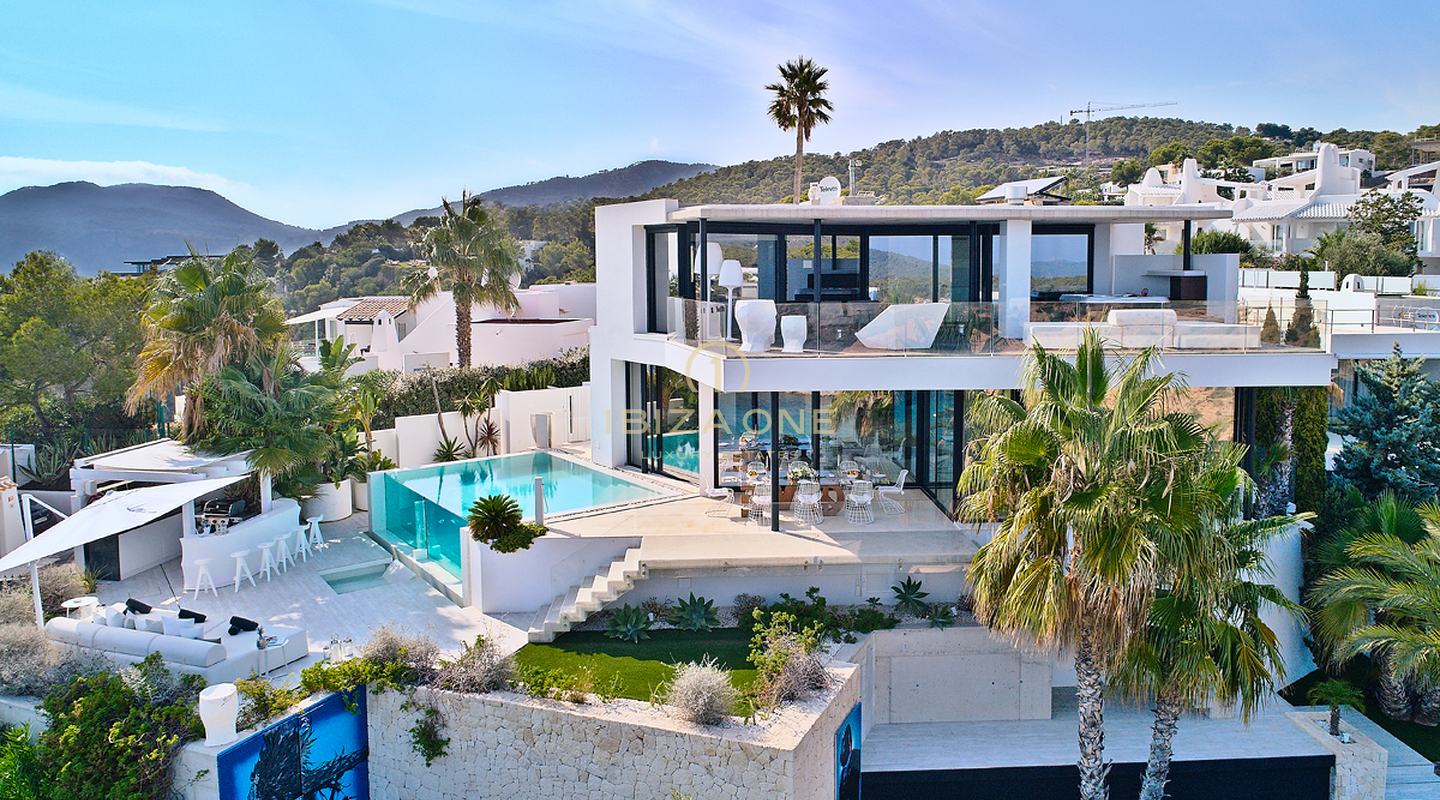 Villa Casa Bora – Moderne Designervilla mit Meerblick in geschlossener Urbanisation zu vermieten – Es Cubells/Vista Alegre, Ibiza