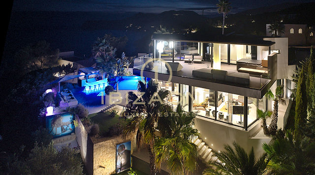 Villa Casa Bora - Modern designer villa with sea views in gated urbanization for rent - Es Cubells/Vista Alegre, Ibiza