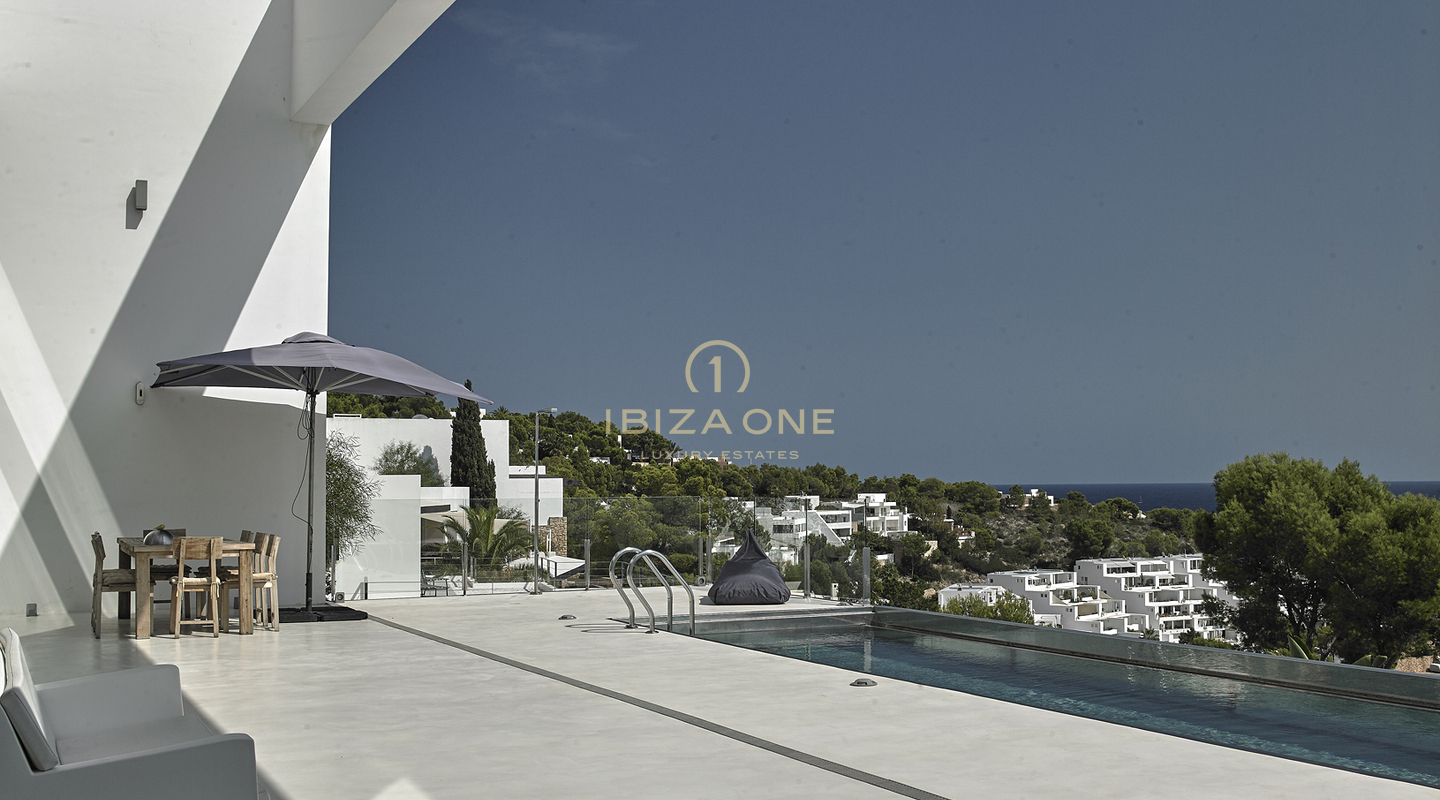 Villa de lujo de arquitectura moderna con vistas únicas al mar en venta, Ibiza - Villa de lujo de arquitectura moderna con vistas únicas al mar en alquiler, Ibiza