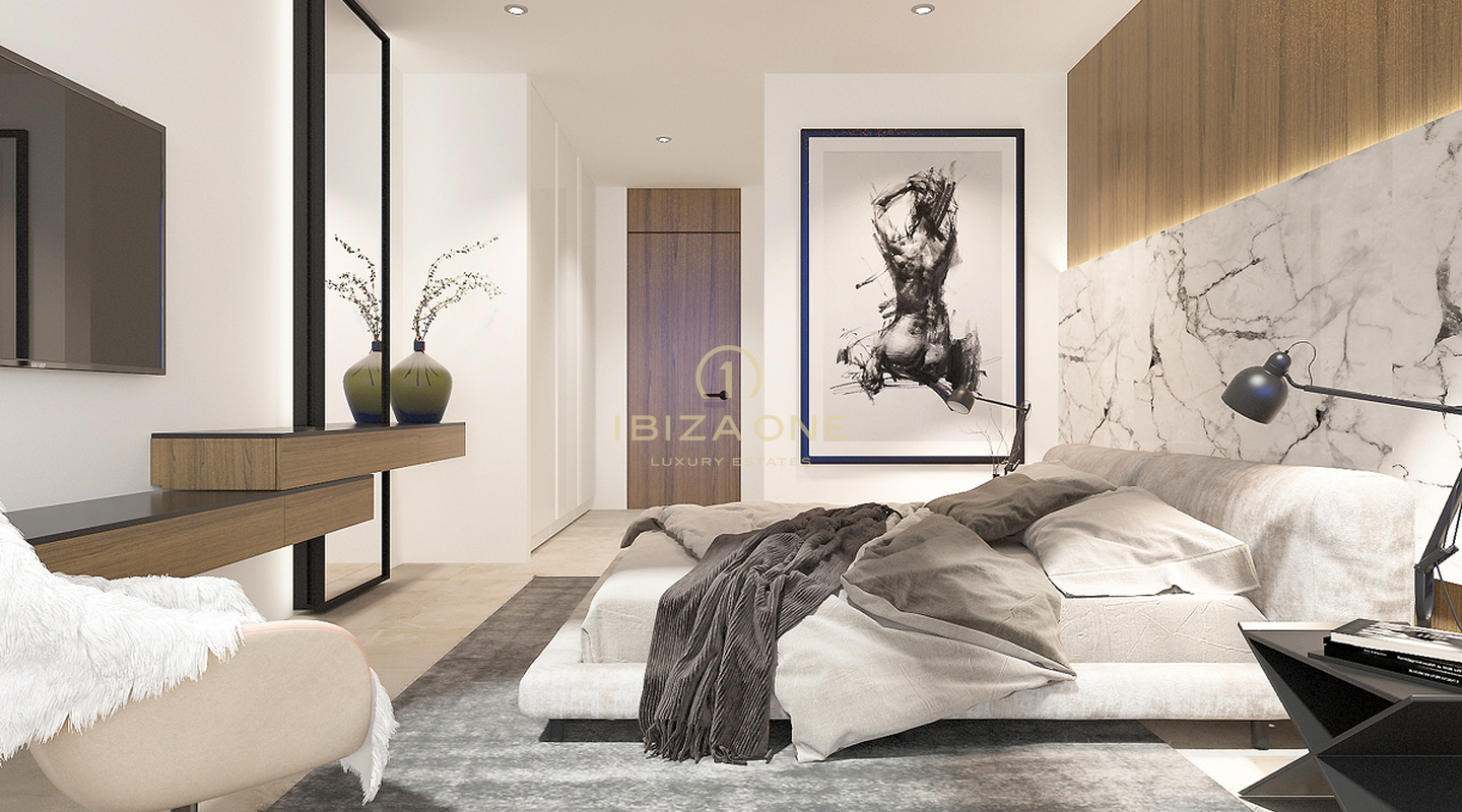 7 luxury villas project with views of Es Vedra and the sea for sale