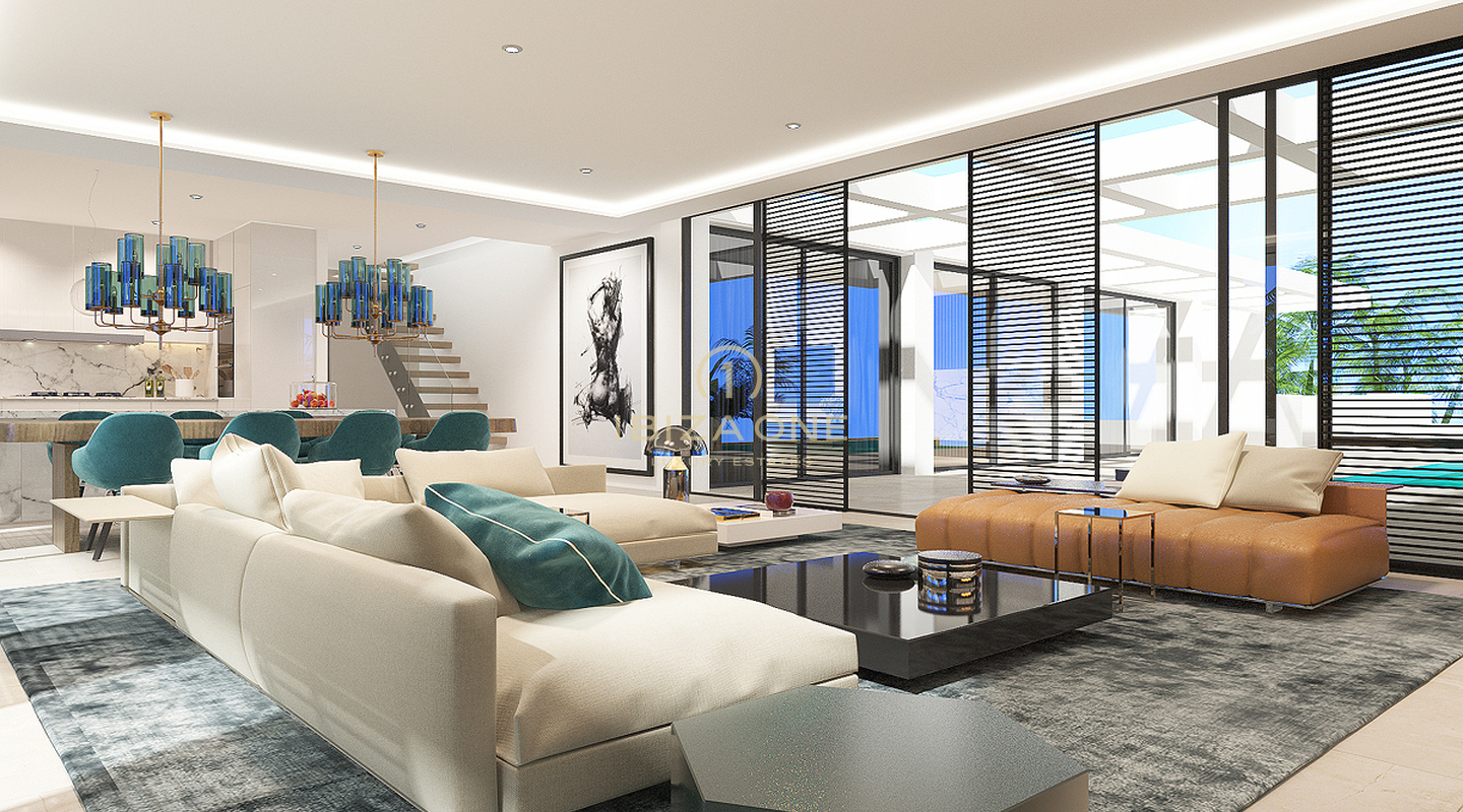 7 luxe villa's project met uitzicht op Es Vedra en de zee te koop