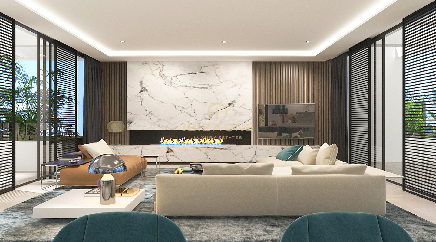 7 luxury villas project with views of Es Vedra and the sea for sale