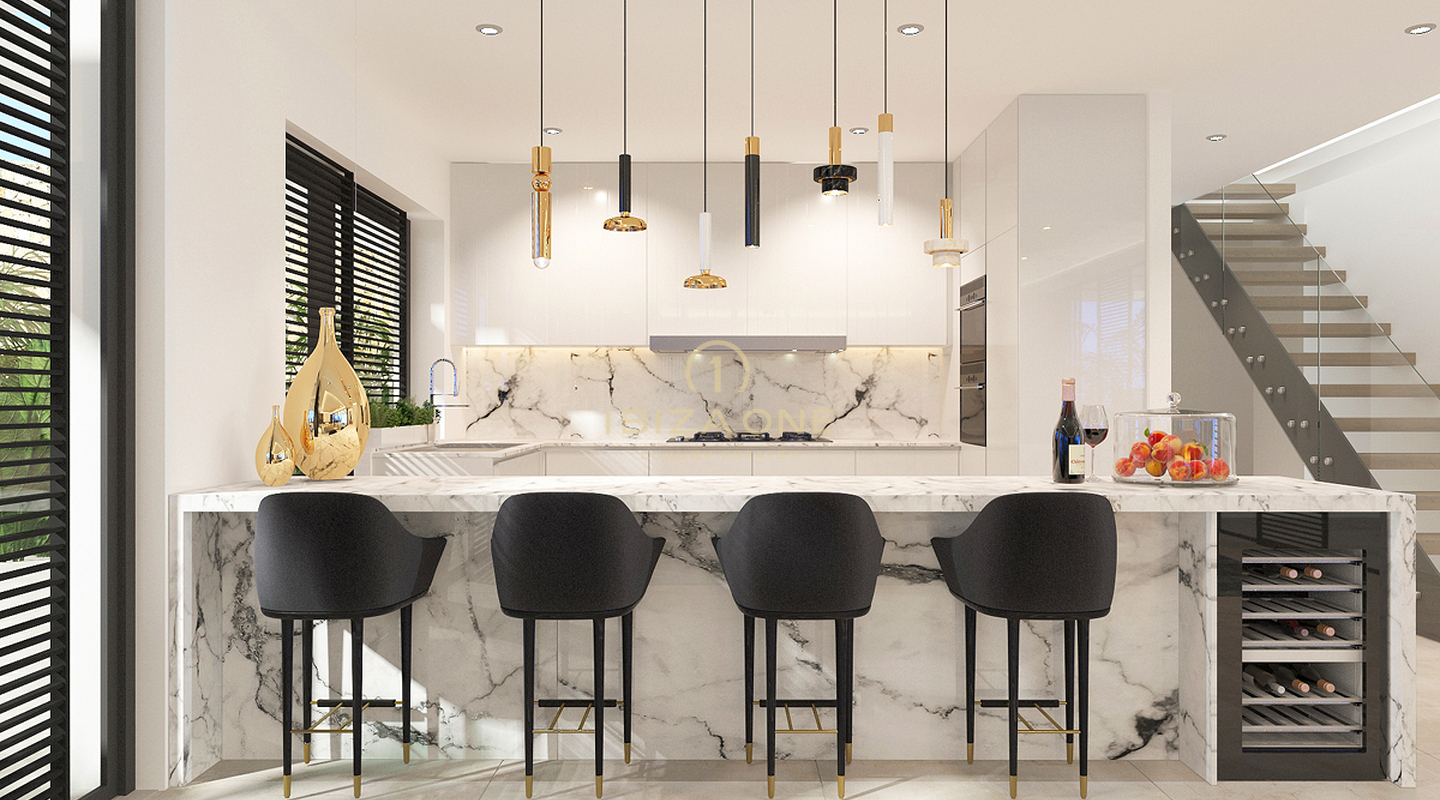 7 luxe villa's project met uitzicht op Es Vedra en de zee te koop