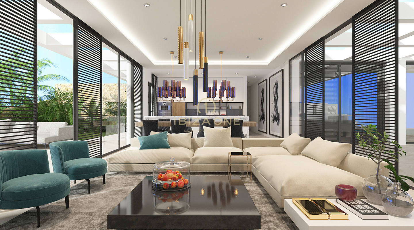 7 luxe villa's project met uitzicht op Es Vedra en de zee te koop