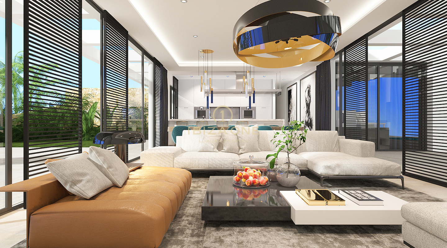 7 luxury villas project with views of Es Vedra and the sea for sale