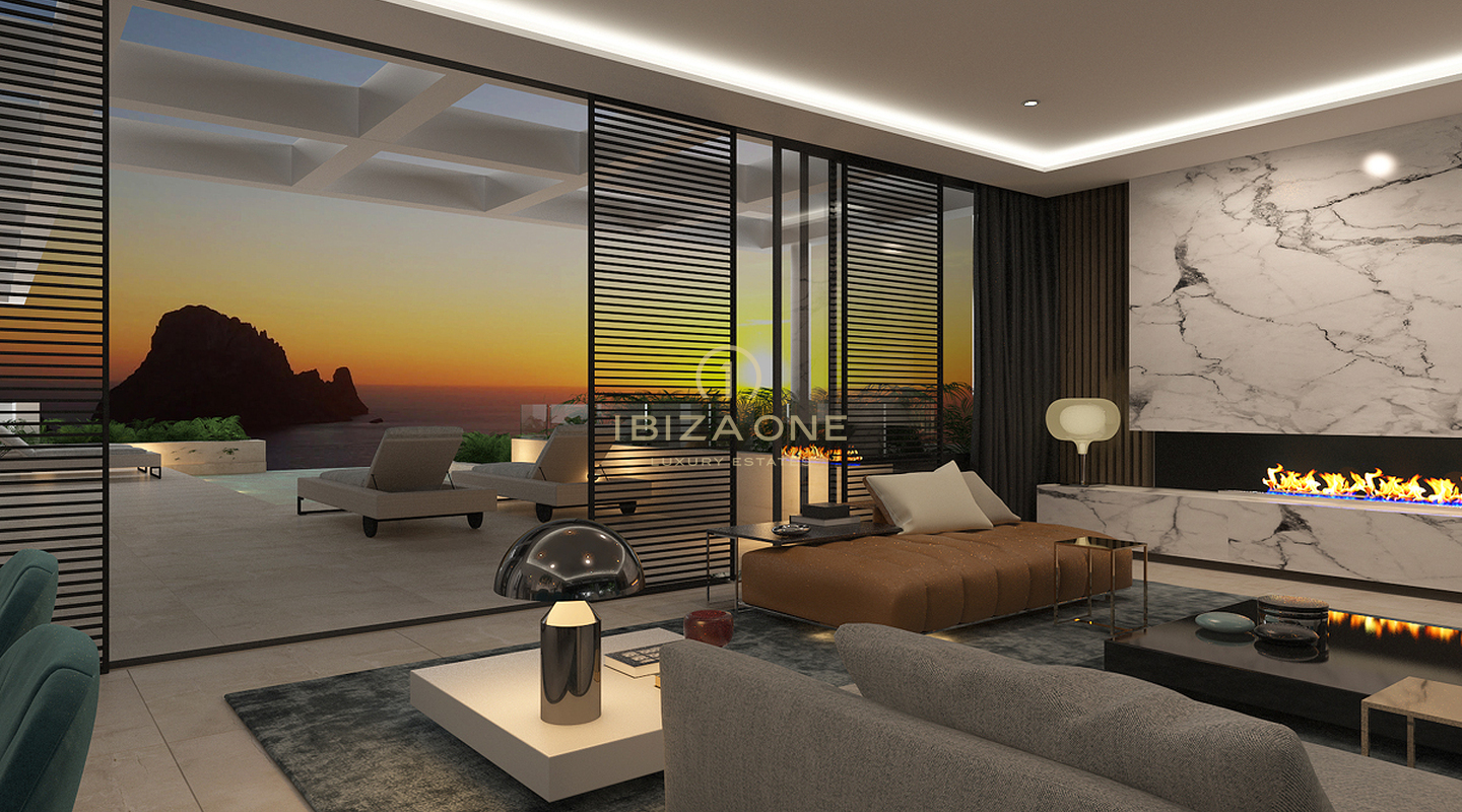 7 luxury villas project with views of Es Vedra and the sea for sale