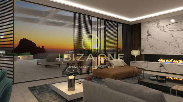 7 luxury villas project with views of Es Vedra and the sea for sale