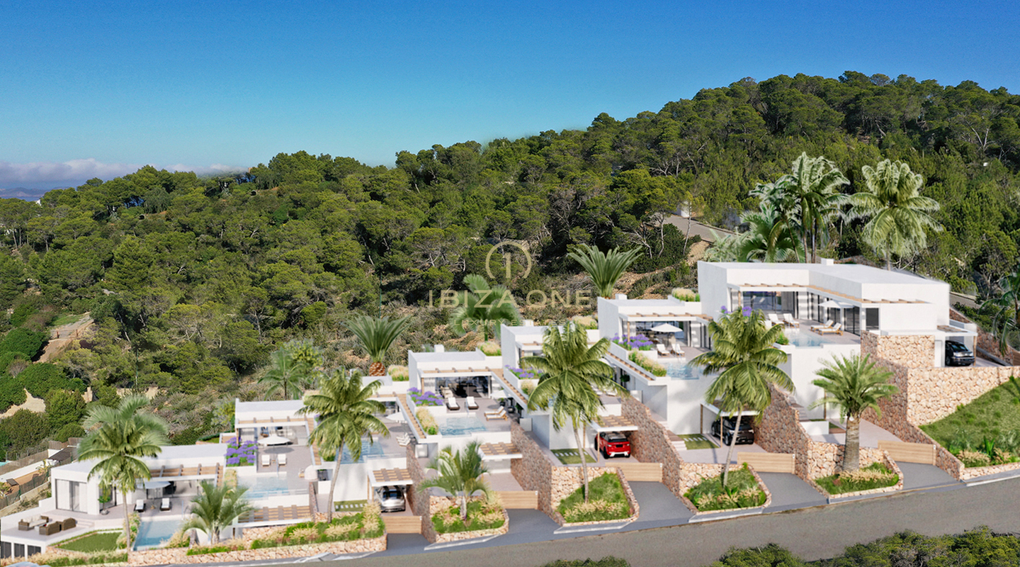 7 luxury villas project with views of Es Vedra and the sea for sale