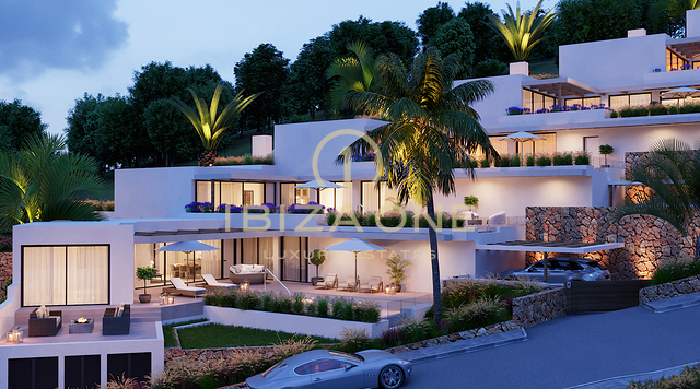7 luxury villas project with views of Es Vedra and the sea for sale
