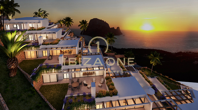 7 luxury villas project with views of Es Vedra and the sea for sale