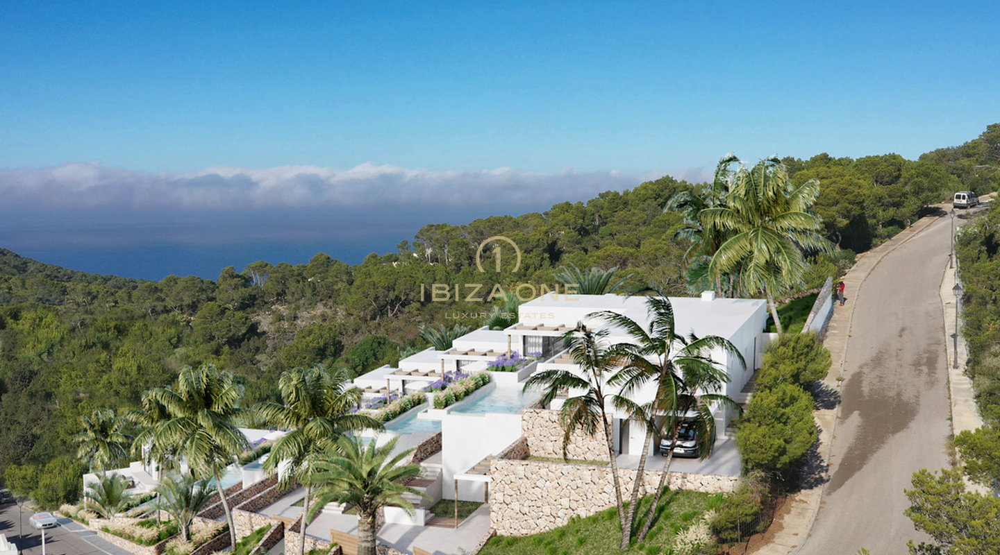 7 luxury villas project with views of Es Vedra and the sea for sale