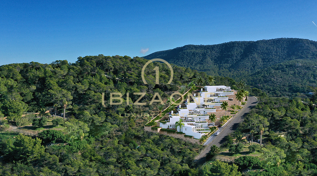 Projet de construction moderne avec 7 villas de luxe et vue sur Es Vedra et la mer à vendre