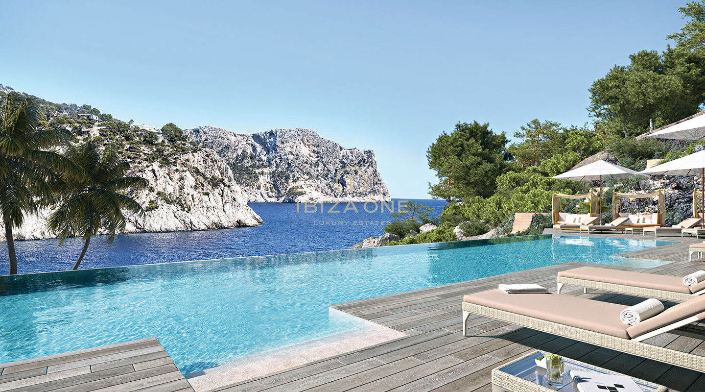 Proyecto de construcción moderna con ático de lujo y vistas al mar y acceso al mar en Mallorca en venta