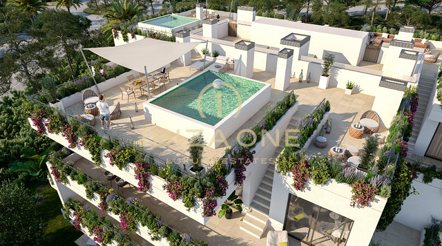 Nieuwbouw residentieel complex met luxe penthouse en uitzicht op zee in Mallorca te koop