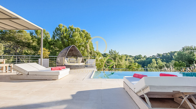 Modern luxury holiday villa with sea views and close to Ibiza town and Talamanca for rent, Ibiza