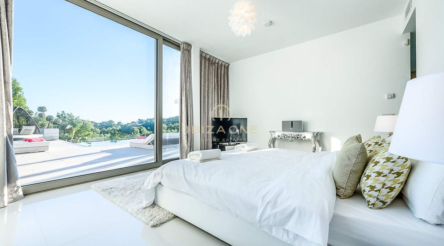Modern luxury holiday villa with sea views and close to Ibiza town and Talamanca for rent, Ibiza