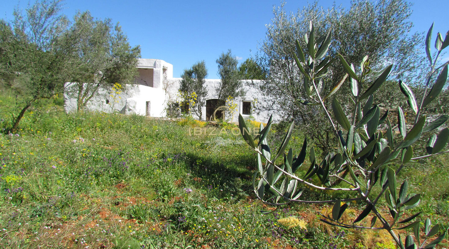 Progetto di Finca di lusso originale da ristrutturare con grande terreno vicino a San Lorenzo/Sta. Gertrudis in vendita, Ibiza - può essere facilmente affidata al famoso architetto Rolf Blakstad e rivenduta in seguito, Ibiza