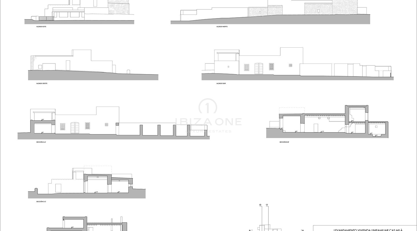 Original luxury Finca project to renovate with great land near San Lorenzo/Sta. Gertrudis for sale, Ibiza - can be easily down with the reknown architect Rolf Blakstad and resell it afterwards, Ibiza
