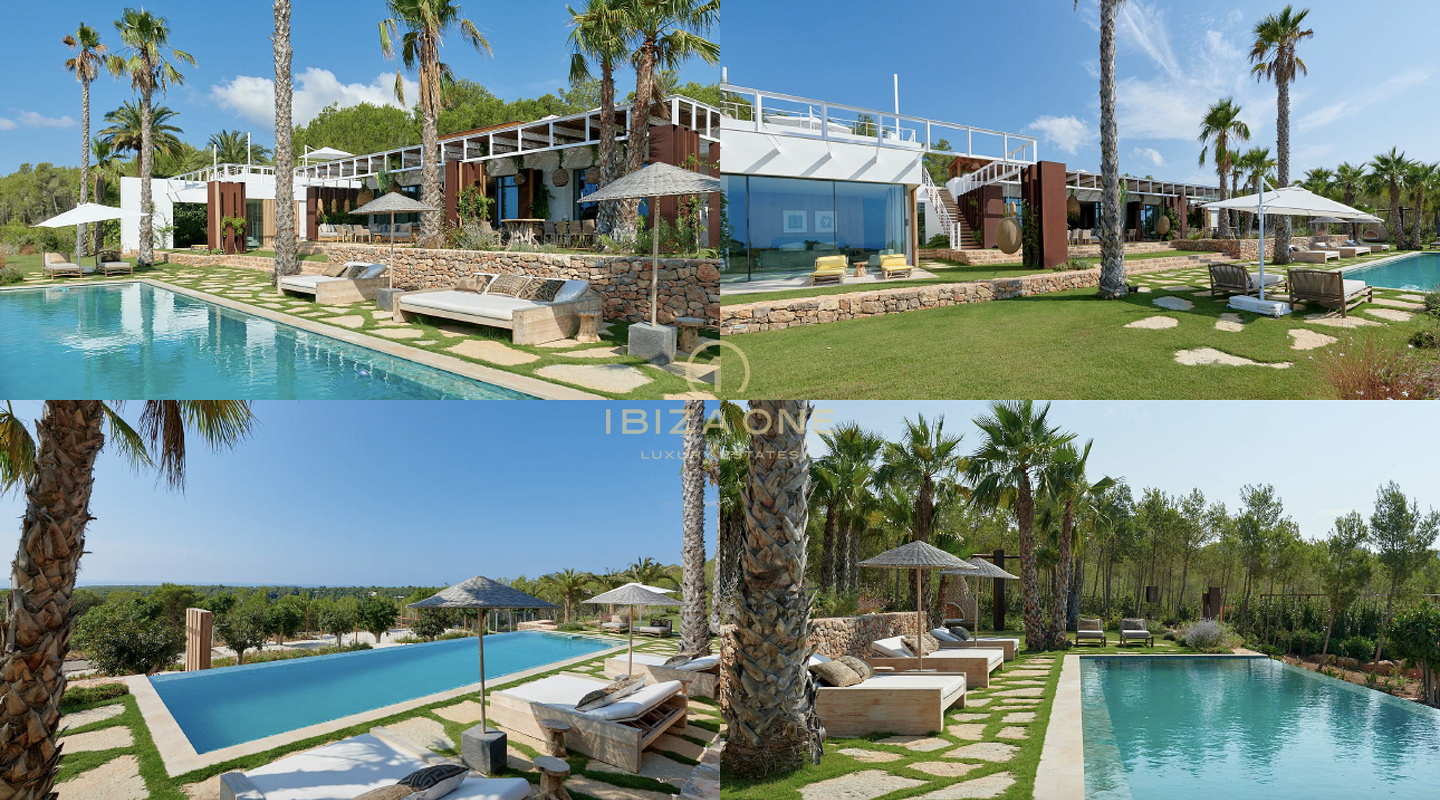 Villa de lujo de nueva construcción con vistas al mar, al campo y a Formentera en alquiler, Ibiza
