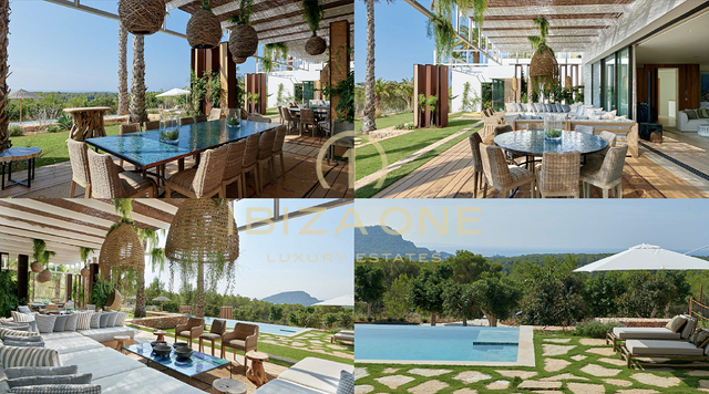 Nieuw gebouwde luxe villa met uitzicht op de zee, het landschap en Formentera te huur, Ibiza