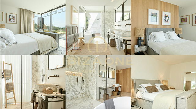 Nieuw gebouwde luxe villa met uitzicht op de zee, het landschap en Formentera te huur, Ibiza