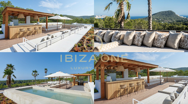 Nieuw gebouwde luxe villa met uitzicht op de zee, het landschap en Formentera te huur, Ibiza