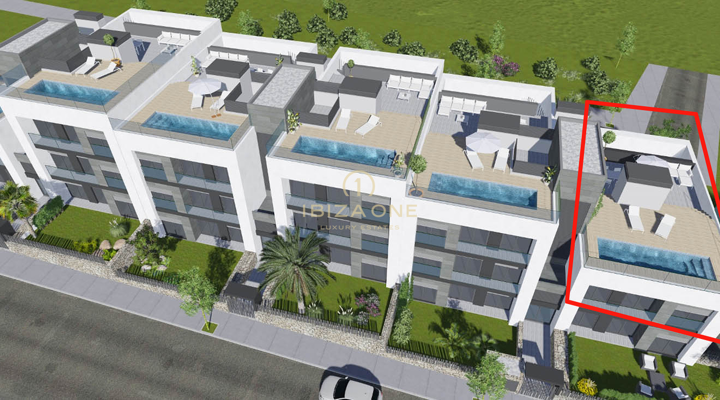 Appartamento di nuova costruzione con ampia terrazza panoramica e piscina privata in vendita
