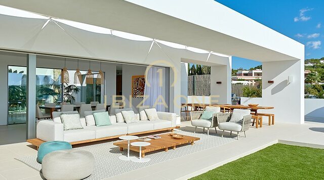 Modern newly built luxury villa with incredible sunset views and sea views in private urbanization for sale, Ibiza