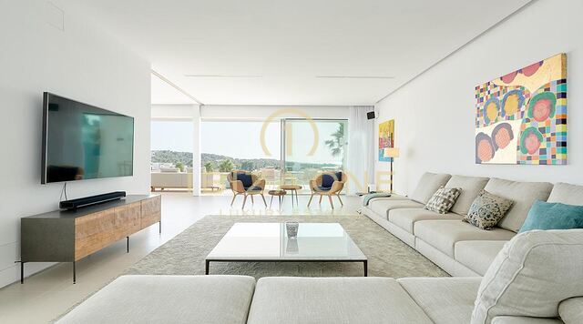 Modern newly built luxury villa with incredible sunset views and sea views in private urbanization for sale, Ibiza