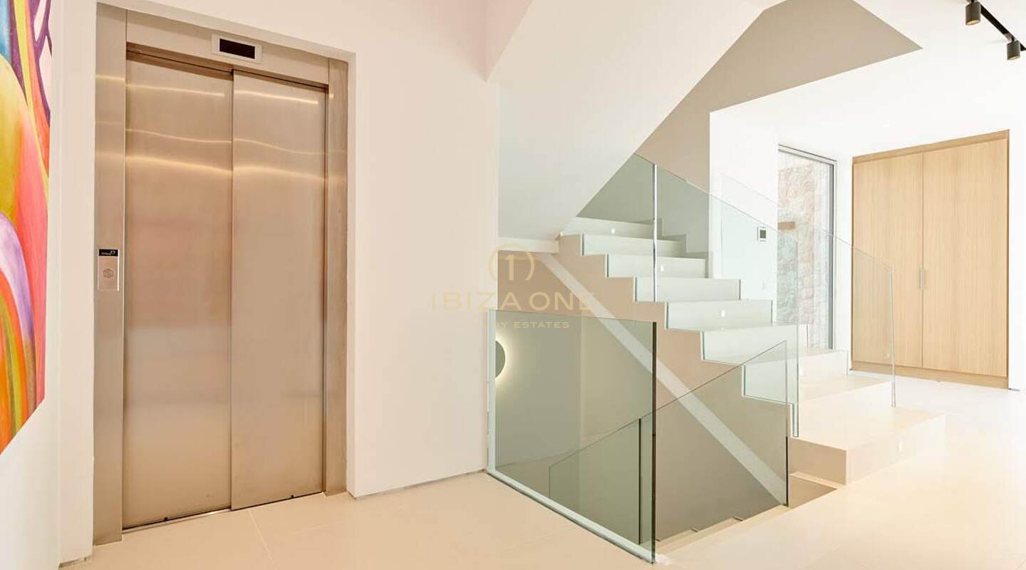 Modern newly built luxury villa with incredible sunset views and sea views in private urbanization for sale, Ibiza