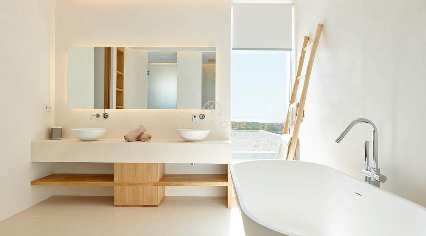 Modern newly built luxury villa with incredible sunset views and sea views in private urbanization for sale, Ibiza