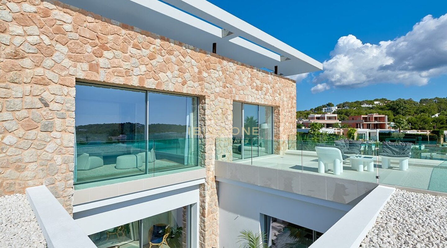 Modern newly built luxury villa with incredible sunset views and sea views in private urbanization for sale, Ibiza