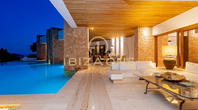Outstanding luxury villa with great views of the sea, Ibiza town and Formentera for sale