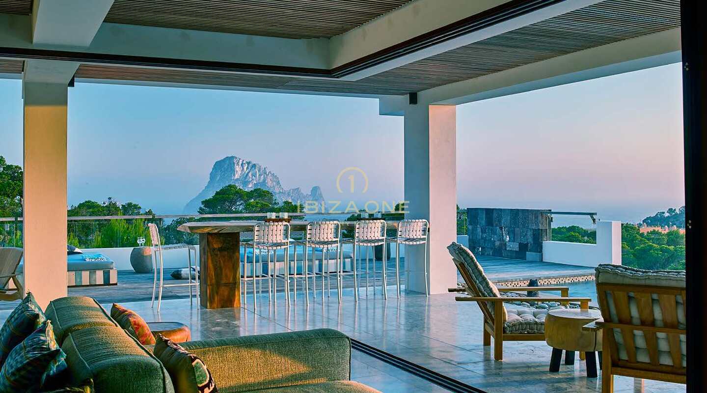 Brandneue Villa mit magischem Blick auf das Meer und Es Vedra zu verkaufen