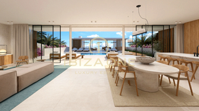 Brandneue Luxusvillen in erster Meereslinie, Panoramablick auf das Meer in Cap Martinet zu verkaufen, Ibiza