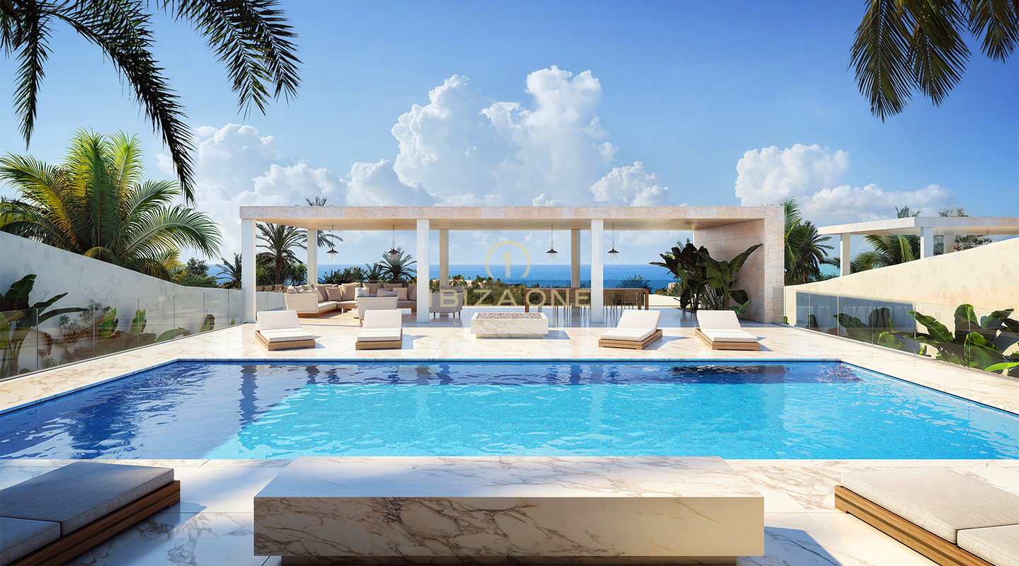 Villas de luxe neuves en première ligne de mer, vue panoramique sur la mer à Cap Martinet à vendre, Ibiza