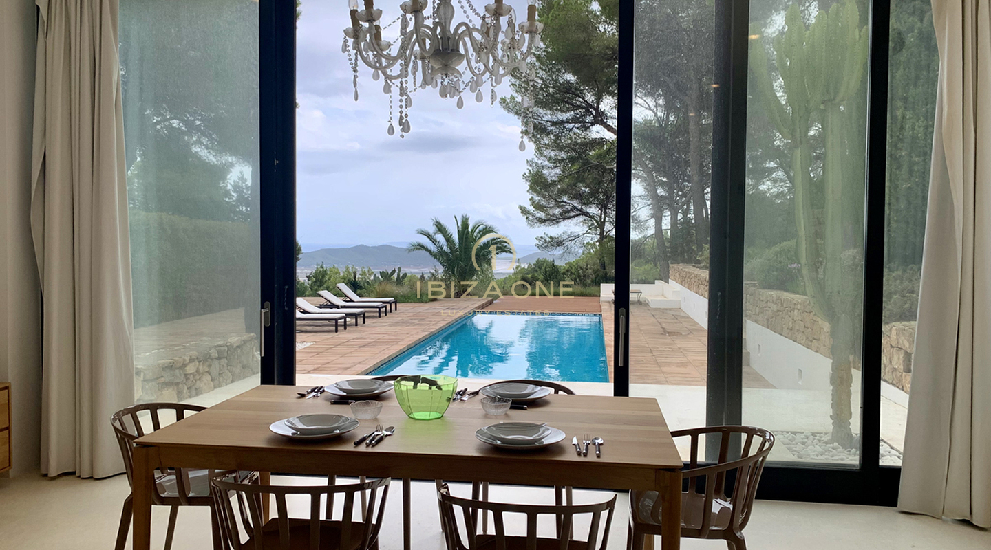 Superb luxury villa high on a mountain with views of the sea, Salinas and Formentera for sale