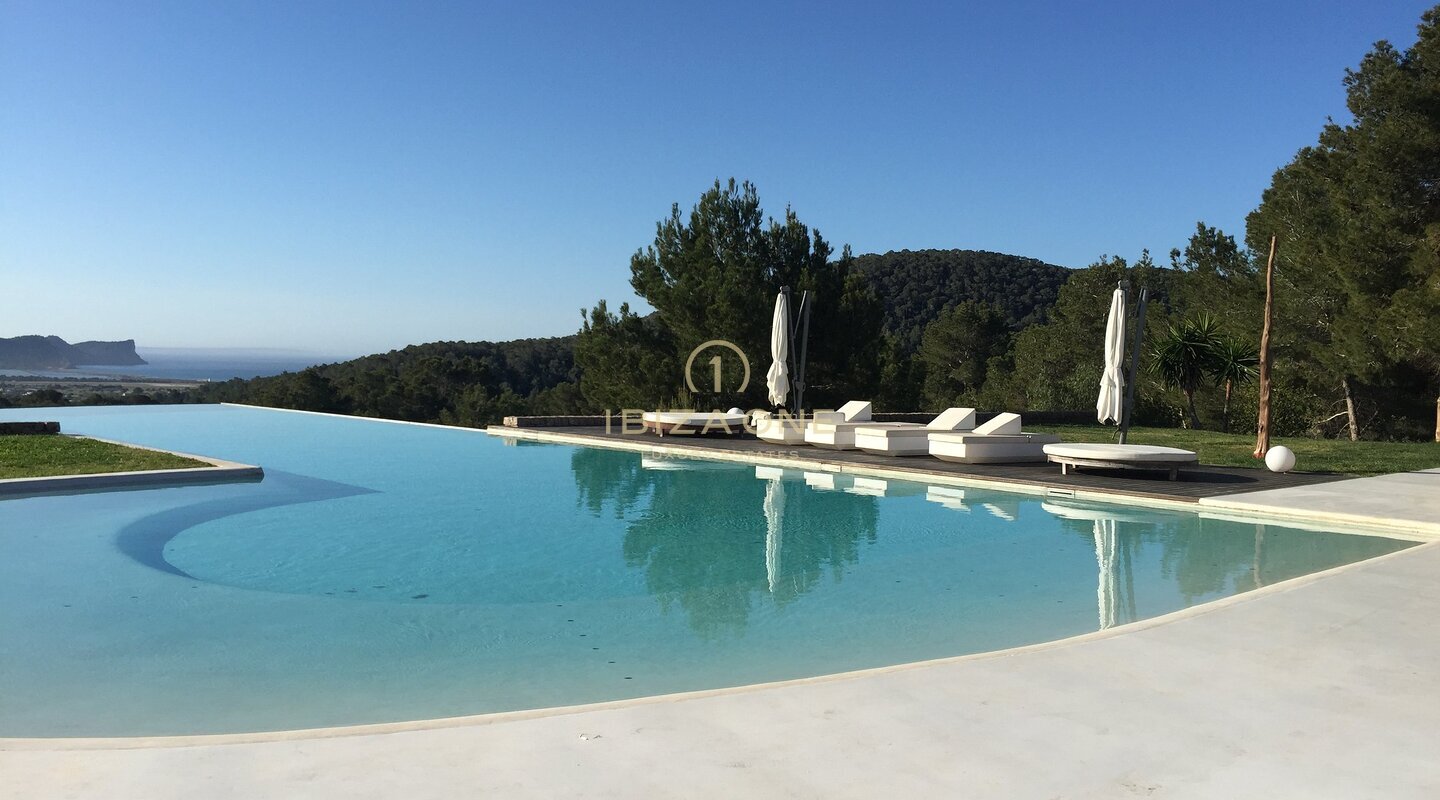 Beautiful luxury holiday villa with stunning views of the sea and the countryside of Ibiza for rent, Ibiza