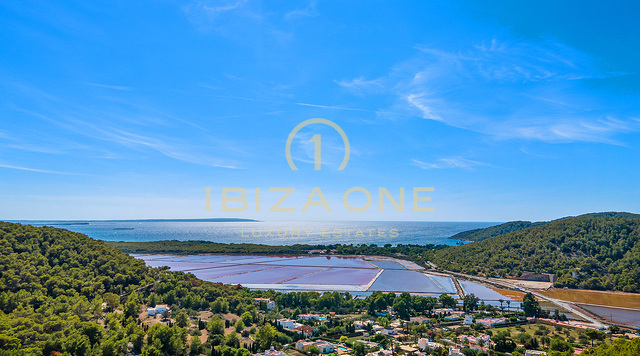 Gepflegte Villa mit Blick auf das Meer, Salinas und spektakuläre Sonnenuntergänge in Richtung Es Vedra zu verkaufen, Ibiza