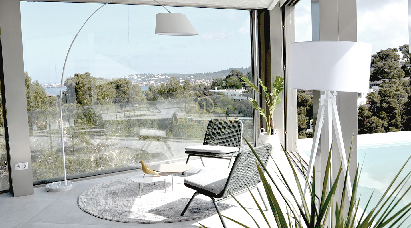 Superluxuriöse, moderne Neubauvilla mit Meerblick und direktem Zugang zum Meer zu verkaufen, Ibiza