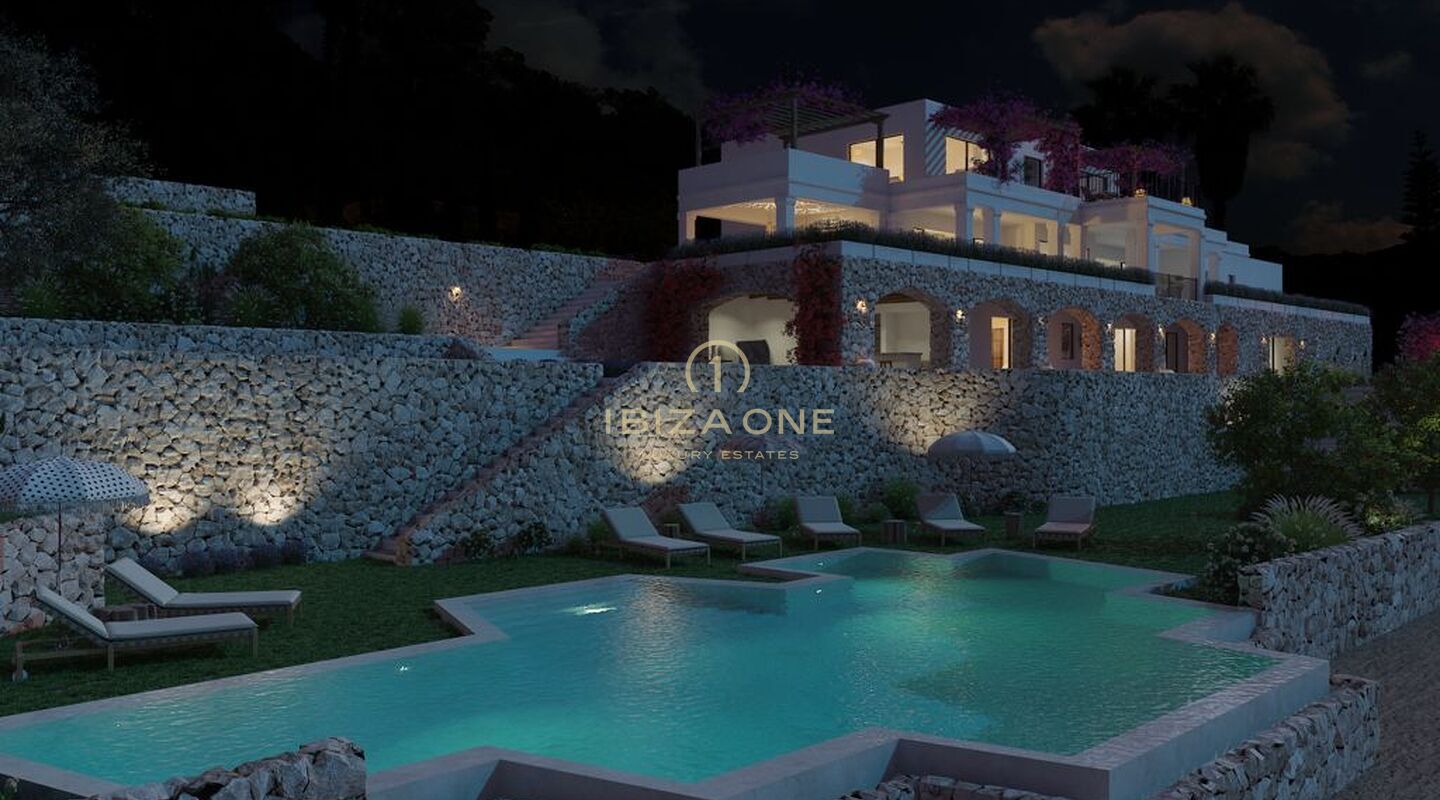 Propriété de luxe originale de Blakstad Design à vendre avec une vue fantastique sur la mer et le paysage, Ibiza