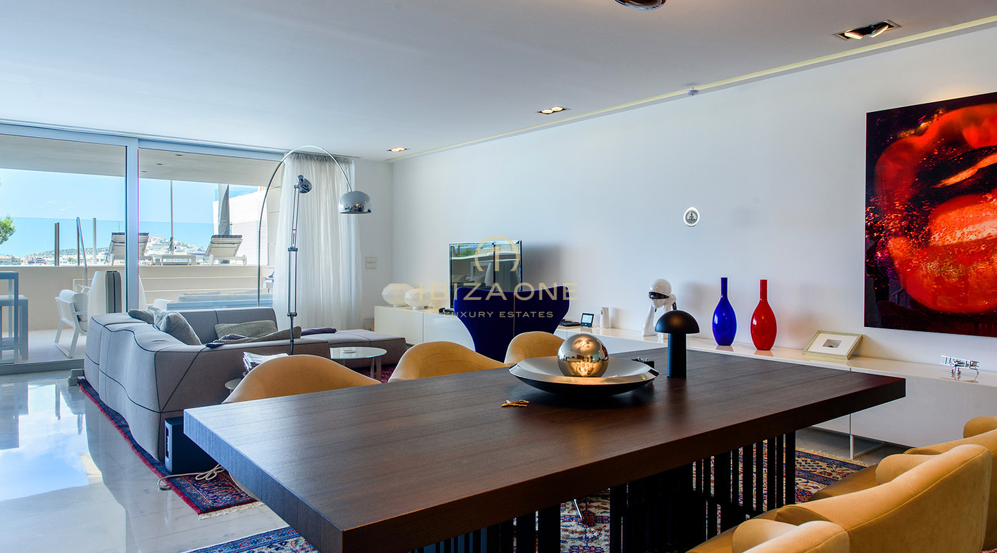 Luxuriöses Es Pouet-Apartment mit Meerblick und Blick auf Dalt Vila zu verkaufen, Ibiza