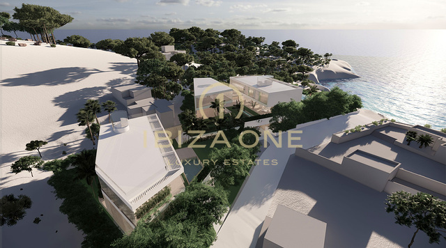 First sea line luxury project with 3 modern luxury villas and 3 pools for sale, Ibiza - Cap Martinet - First sea line luxury project with 3 modern luxury villas and 3 pools for rent, Ibiza - Cap Martinet