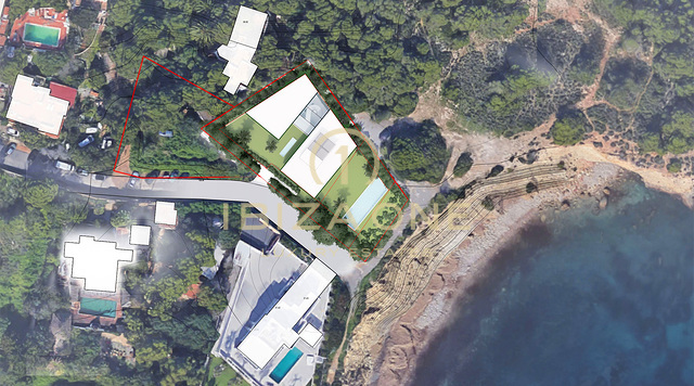 First sea line luxury project with 3 modern luxury villas and 3 pools for sale, Ibiza - Cap Martinet - First sea line luxury project with 3 modern luxury villas and 3 pools for rent, Ibiza - Cap Martinet