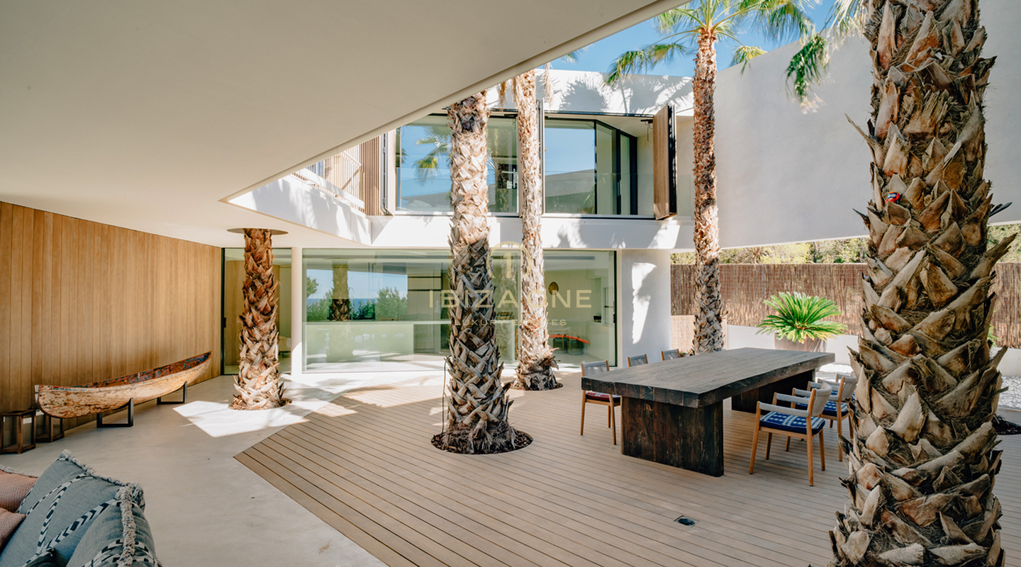 Villa de luxe de nouvelle construction avec vue fantastique sur la mer à vendre dans l'urbanisation la plus sécurisée et recherchée de Vista Alegre à vendre, Ibiza
