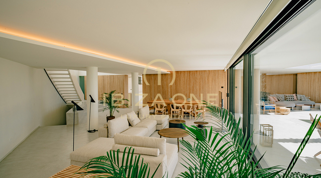 Nieuw gebouwde luxe villa met fantastisch uitzicht op zee te koop in de gewilde best beveiligde urbanisatie Vista Alegre te koop, Ibiza