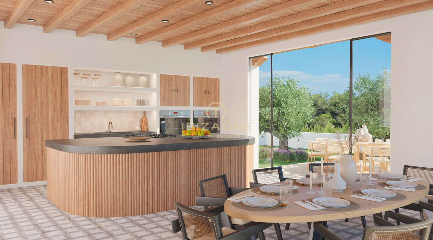First line sea luxury villa with Blakstad renovation project and gigantic pool for sale , Ibiza - steps to the beach and the sea