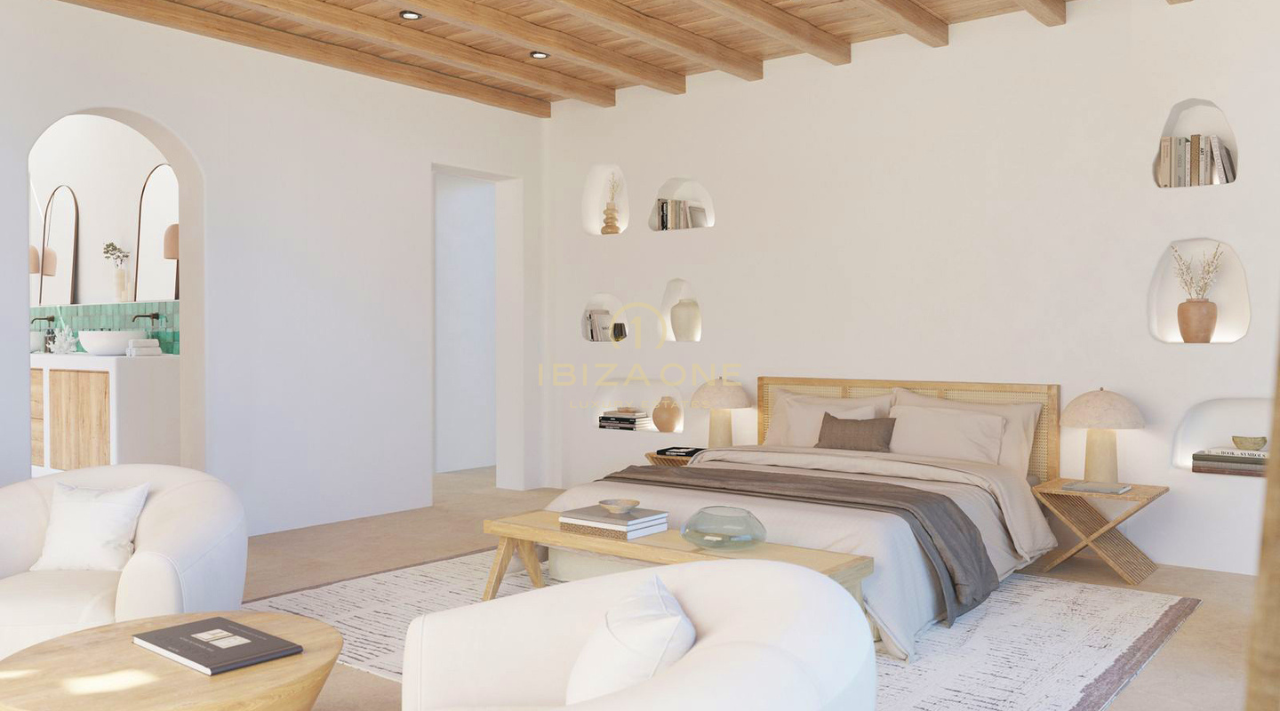 First line sea luxury villa with Blakstad renovation project and gigantic pool for sale , Ibiza - steps to the beach and the sea